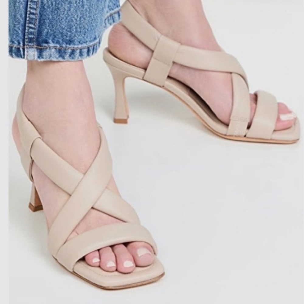 Anine Bing Cream Strappy Heels - 39 (8.5)